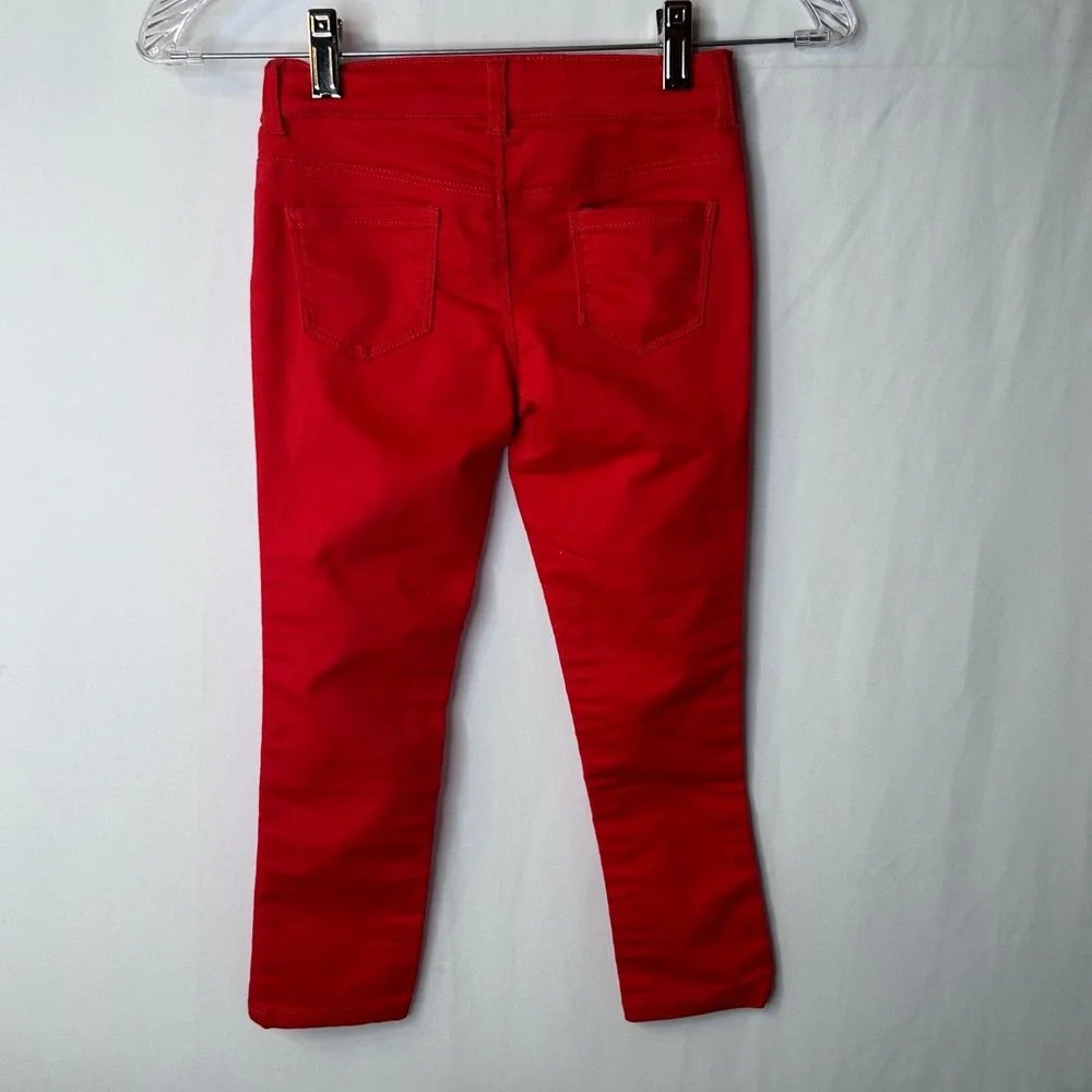 Gymboree Red Kids Girl’s Jeans Adjustable Waistband Size 6 Bright Red